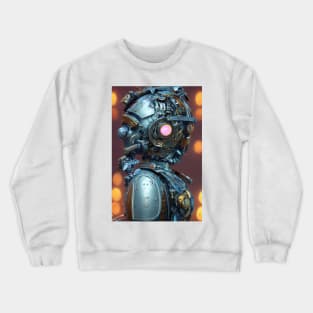 Portrait of a retro steampunk robot Crewneck Sweatshirt